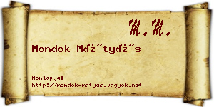 Mondok Mátyás névjegykártya