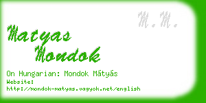 matyas mondok business card